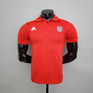 21/22 POLO Bayern Munich Red Soccer Jersey