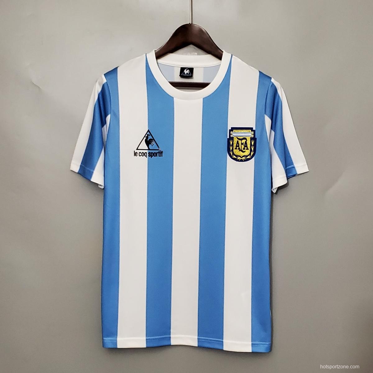 Retro 1986 Argentina home Soccer Jersey