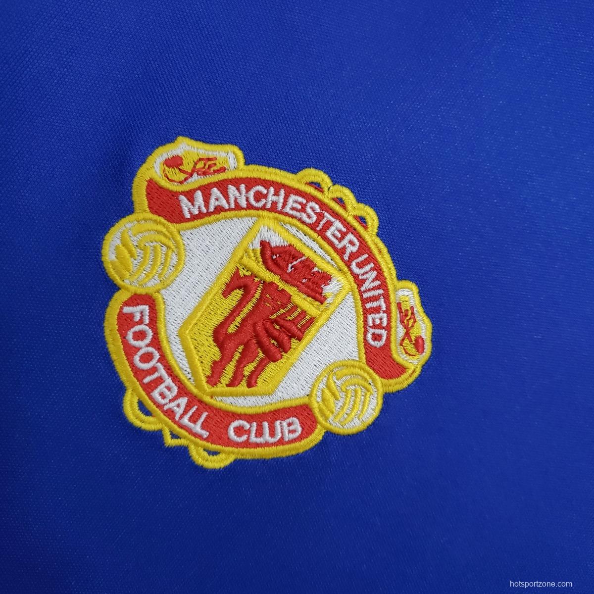 Retro Manchester United 85/86 away blue Soccer Jersey
