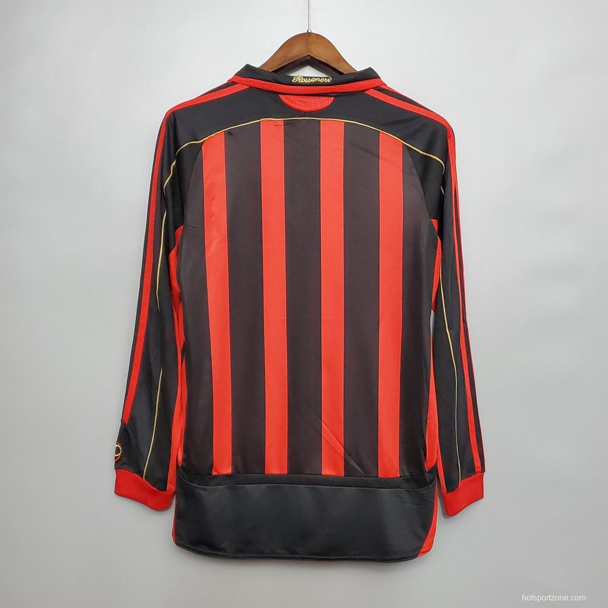 Retro 06/07 AC Milan Long sleeve home Soccer Jersey