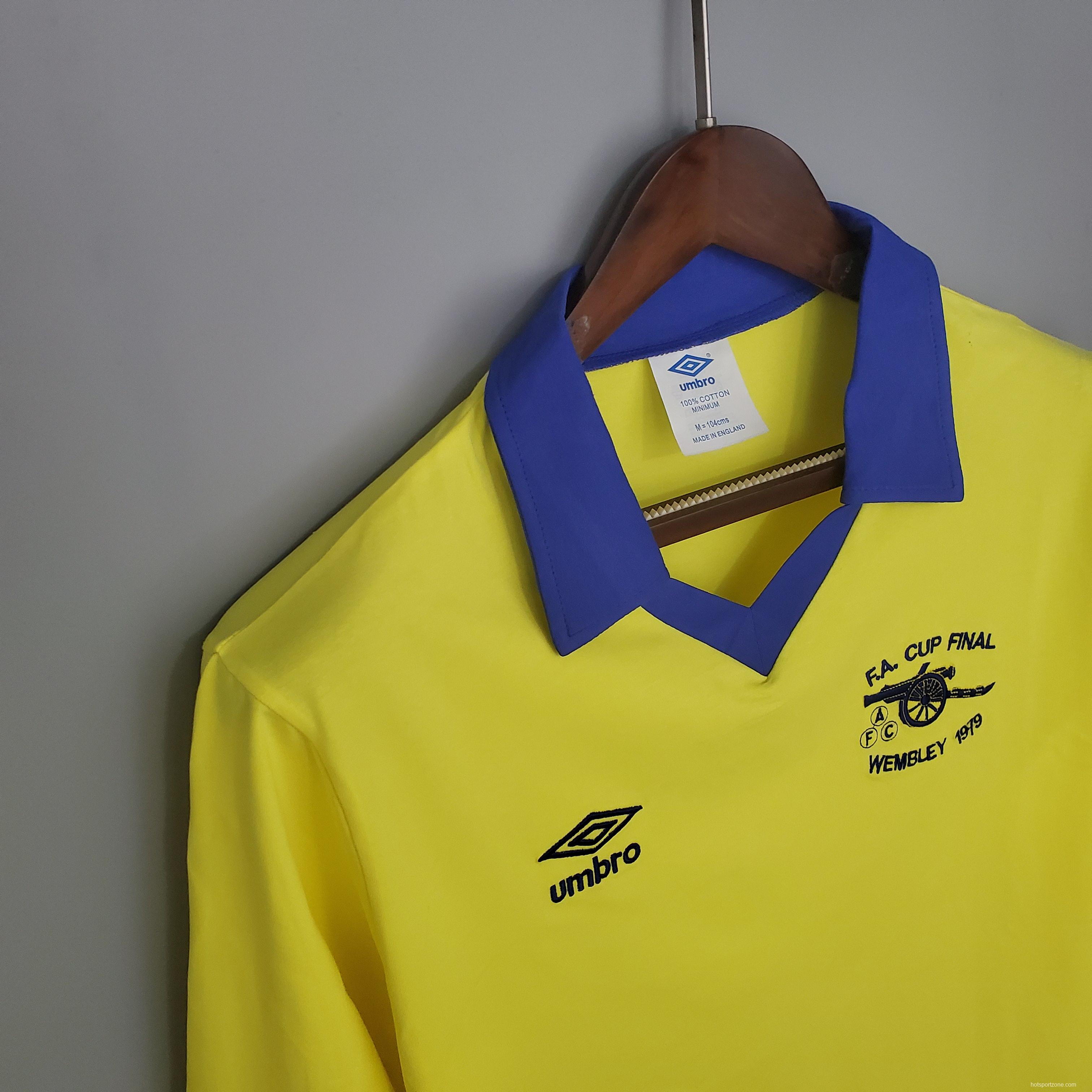 Retro long sleeve Arsenal 71/79 away yellow Soccer Jersey