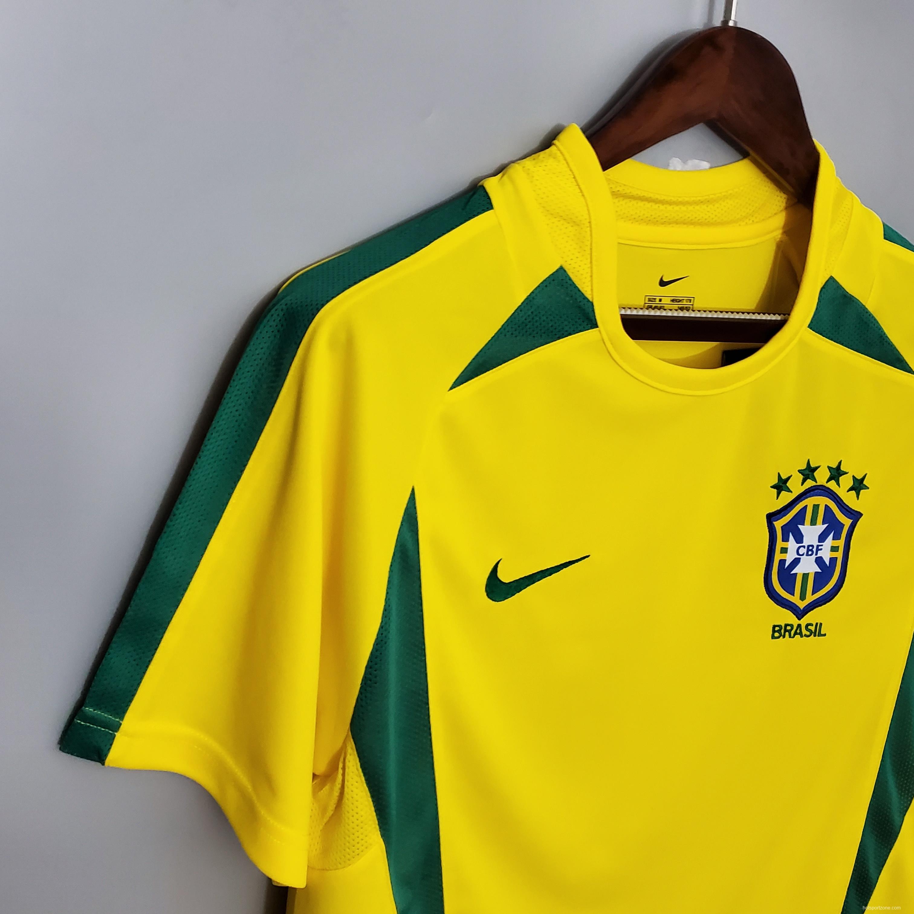 Retro 2002 Brazil home Soccer Jersey