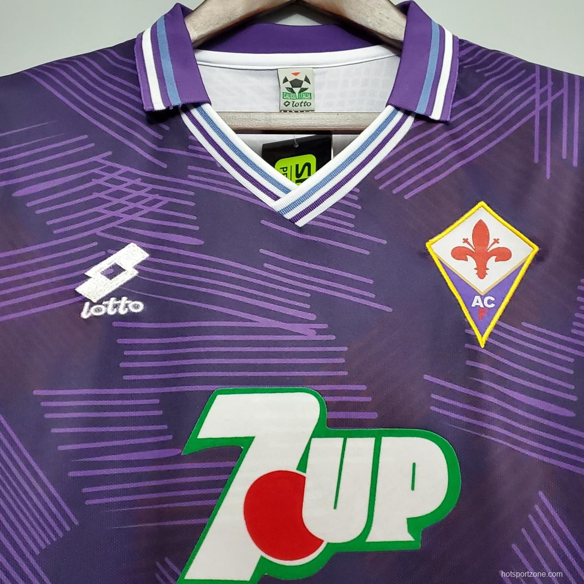 Retro 92/93 Fiorentina home Soccer Jersey