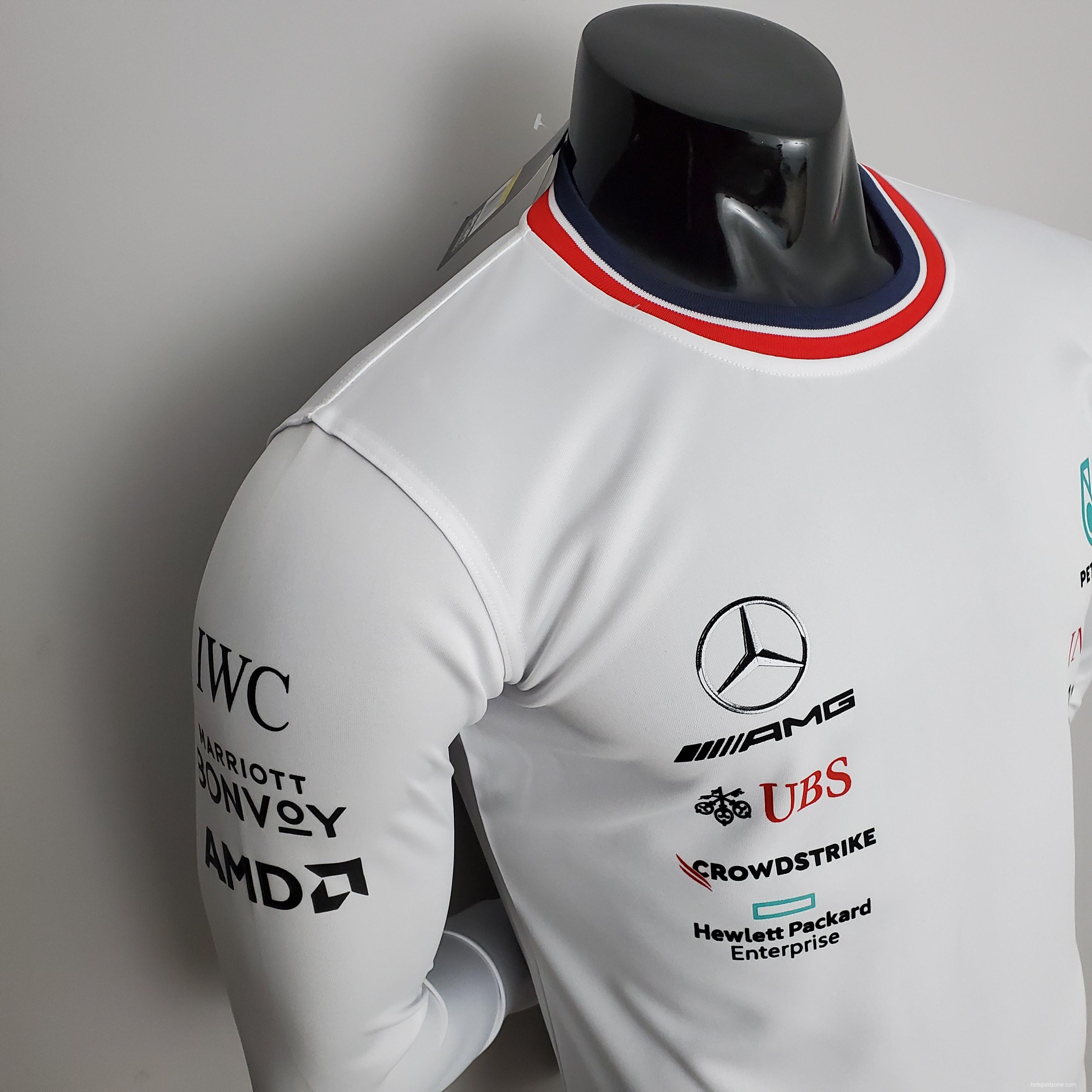 F1 Formula One 2022 Mercedes Long Sleeve White S-5XL