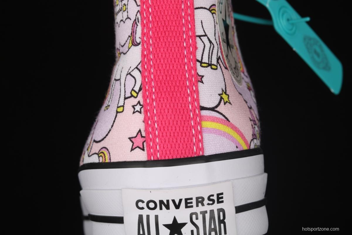 Converse All Star Ma Baoli co-signed cartoon printed high-top casual canvas shoes 669107C