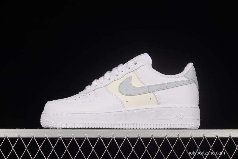 NIKE Air Force 1'07 Lx small hook white silver low-top sneakers DV2237-100