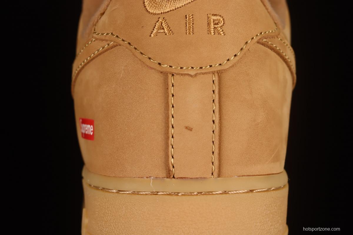 Supreme x NIKE Air Force 1 Low AF1 Collaboration Wheat Suede Low-Top Casual Sneakers DN1555-200