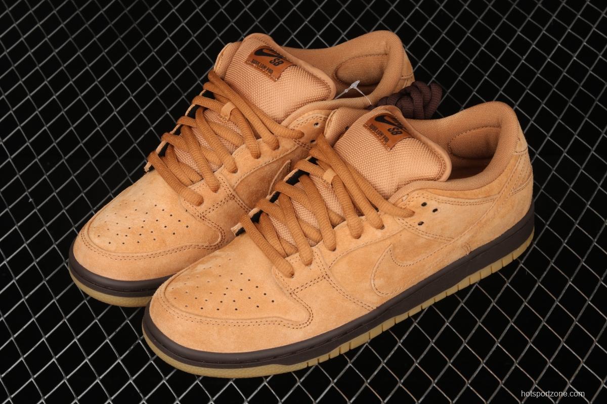 NIKE SB DUNK Low Pro wheat color deciduous yellow low-side sports skateboard shoes BQ6817-204