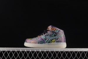 NIKE Air Force 1: 07 Mid WB dazzling ribbon lamp state size Kids 314197-8900