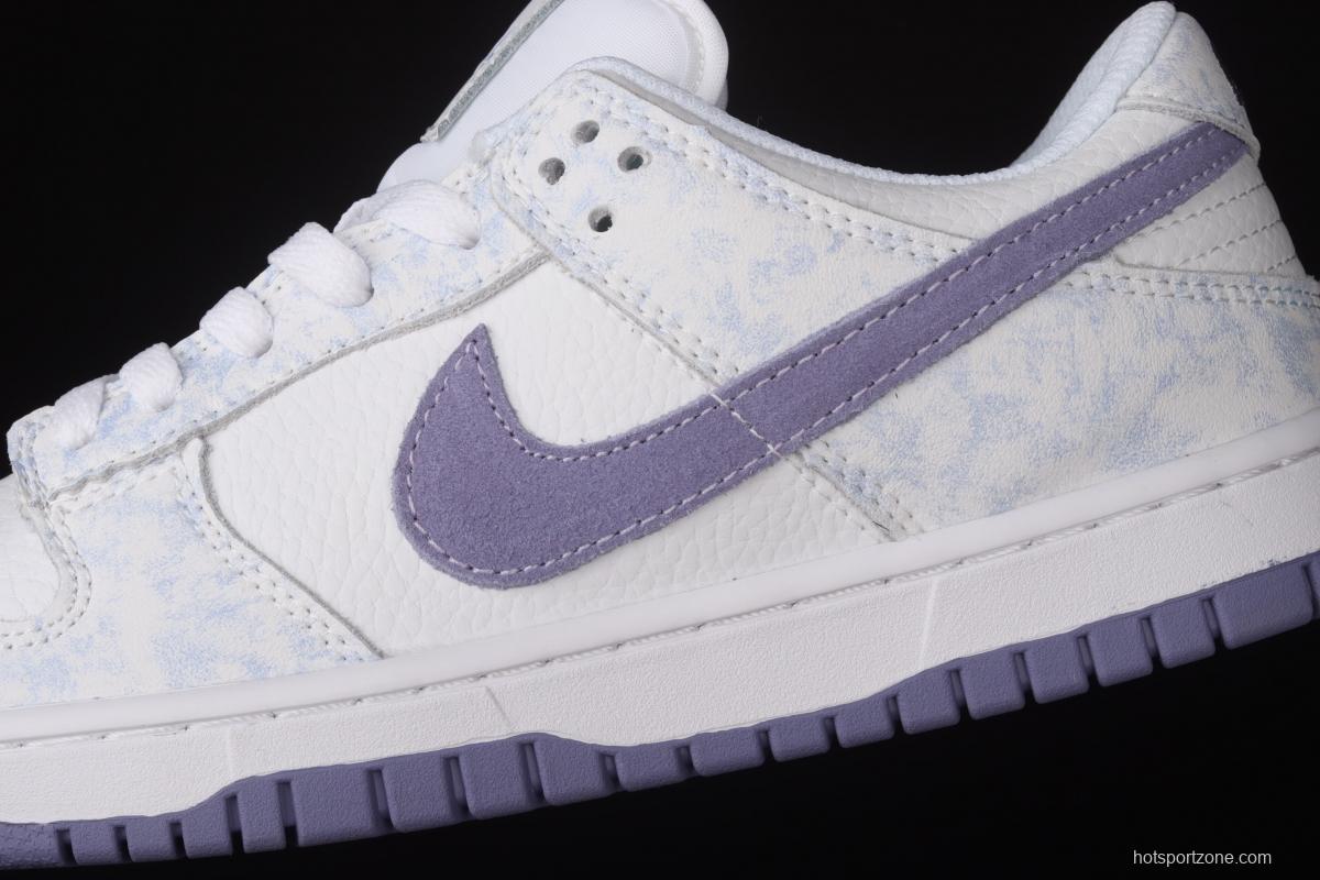 NIKE SB DUNK Low Prm white light purple color SB buckle rebound fashion leisure board shoes DM9467-500