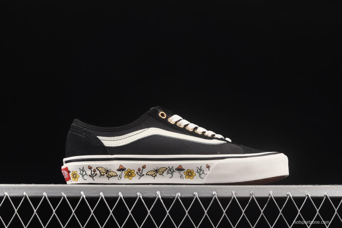 Vans Style 36 Decon SF Black and Grey spliced Butterfly Flower Leisure Board shoes VN0A5HYRA1H