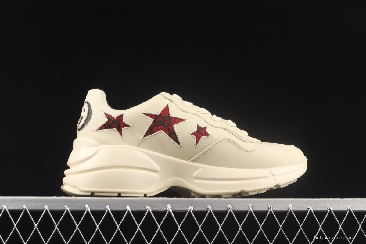 Gucci Rhyton Vintage Trainer Sneaker makes old leather horned retro jogging shoes 2SHC09560