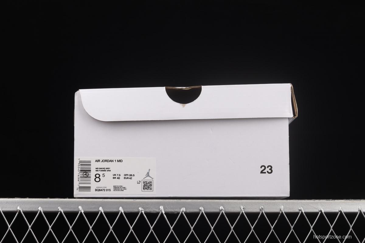 Air Jordan 1 Mid new cigarette ash cultural basketball shoes BQ6472-015