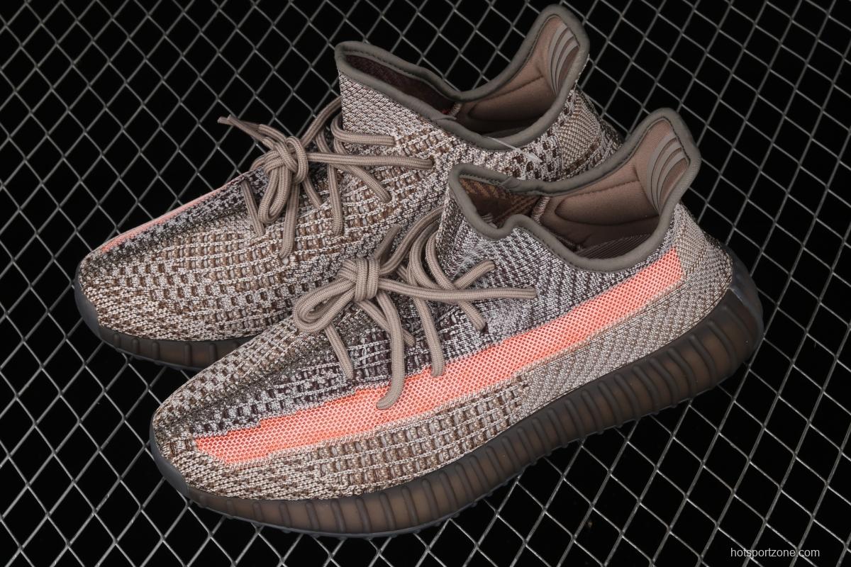 Adidas Yeezy 350 Boost V2 Ash Stone GW0089 Darth Coconut 350 second generation hollowed-out volcanic lime powder color matching