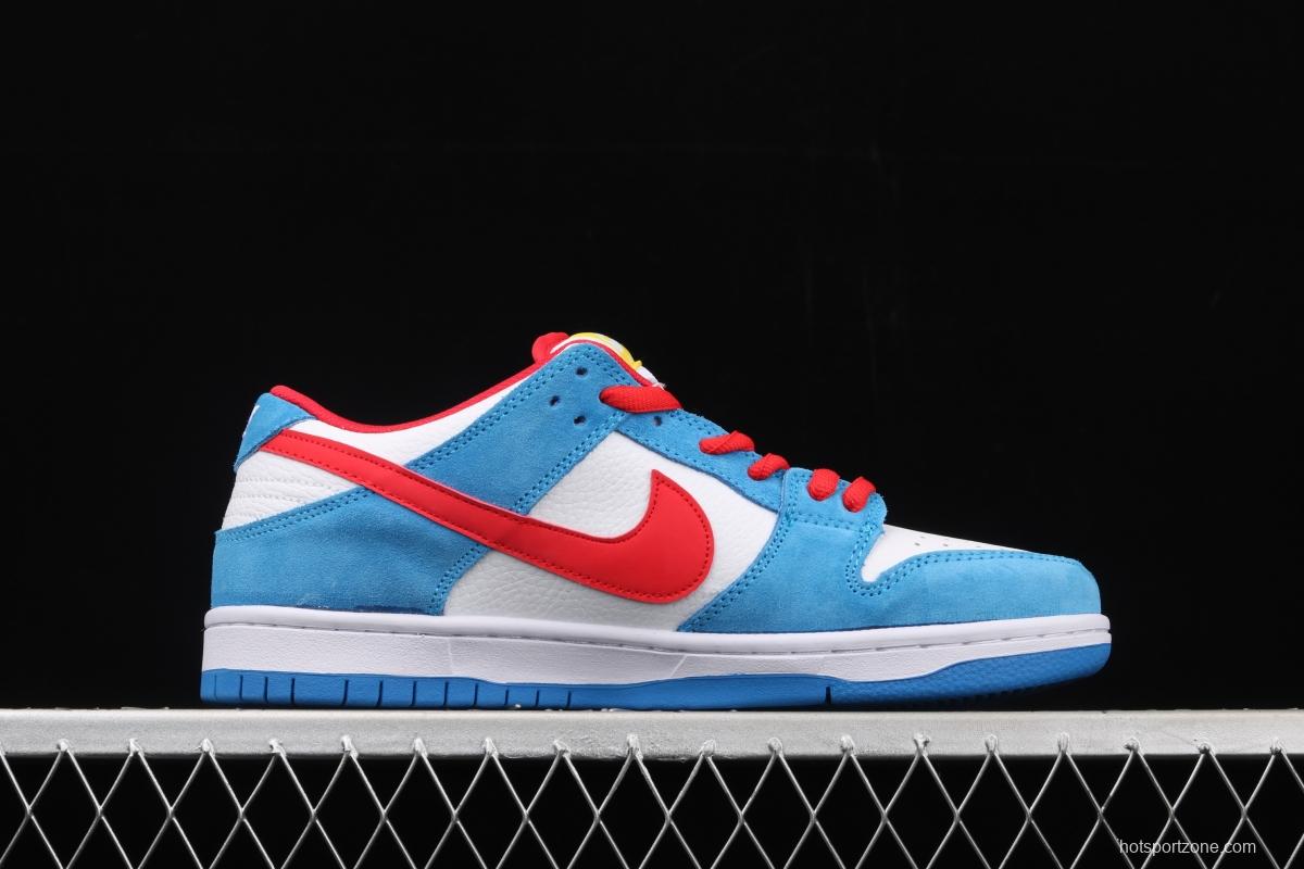 NIKE SB DUNK Low Doraemon robot cat theme color matching low upper skateboard shoes 819674-420