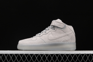 Reigning Champ x NIKE Air Force 1' 07 Mid defending champion suede gray 3M reflective sports leisure board shoes GB1119-198