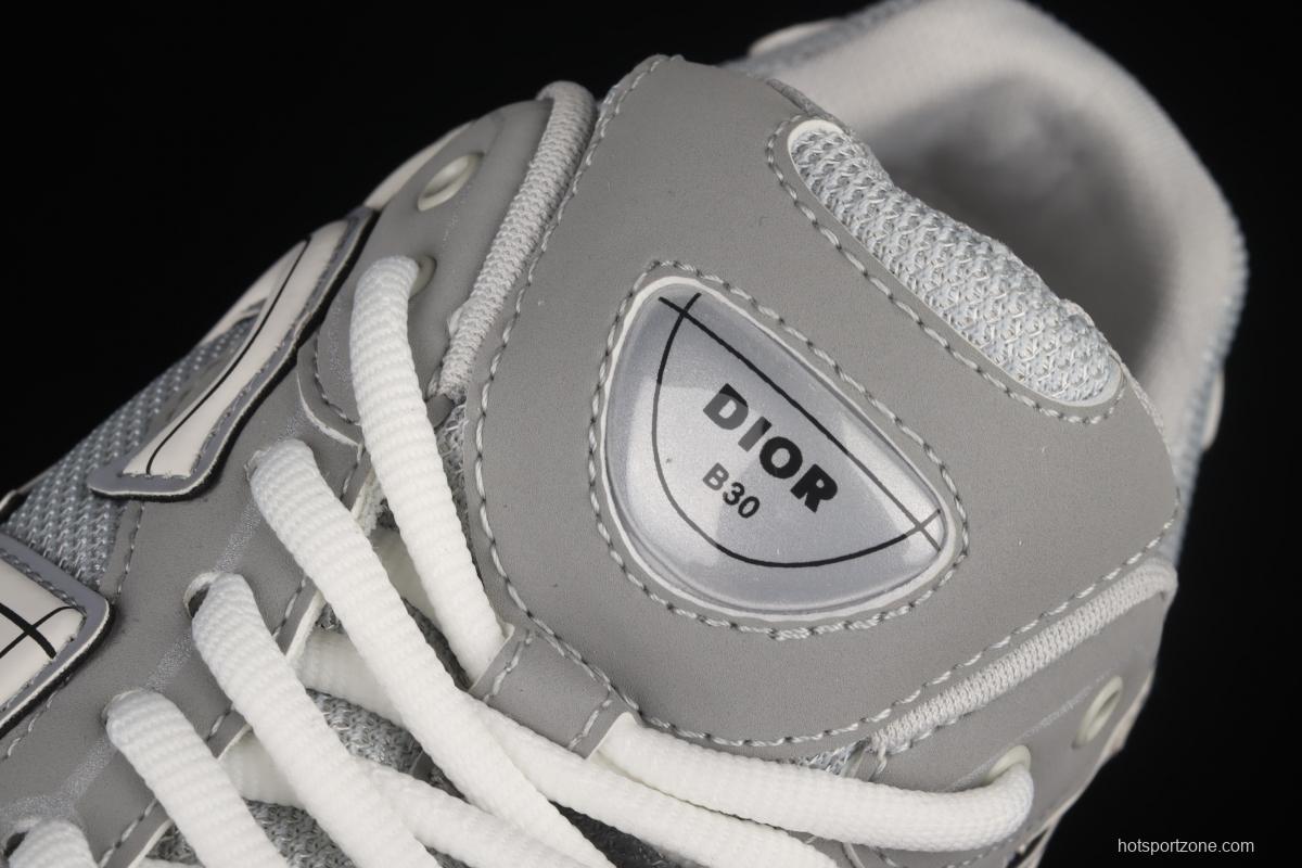 Dior B30 Microfiber Mesh B30 CD series sports shoes LY66140 Grey/White
