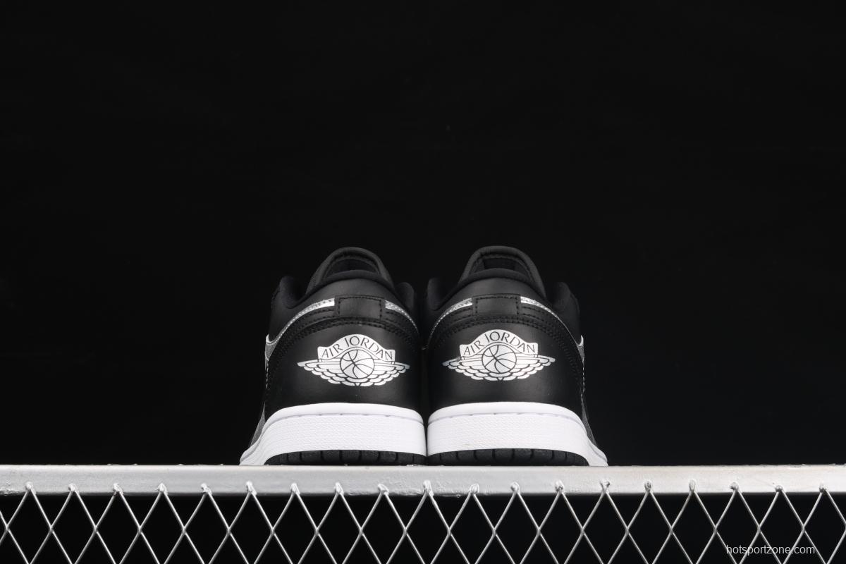 Air Jordan 1 Low low-top black silver culture leisure sports shoes DA5551-001
