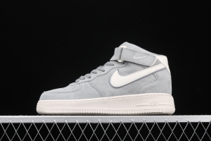 NIKE Air Force 1' 07 Mid 3M reflective light blue suede medium-help air force leisure board shoes CL2885-006