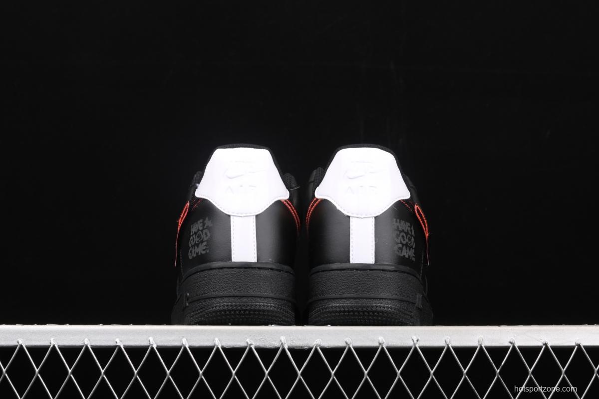 NIKE Air Force 11607 LV8 Good Game video game limits black dazzling laser Velcro low upper board shoes DC0710-101,