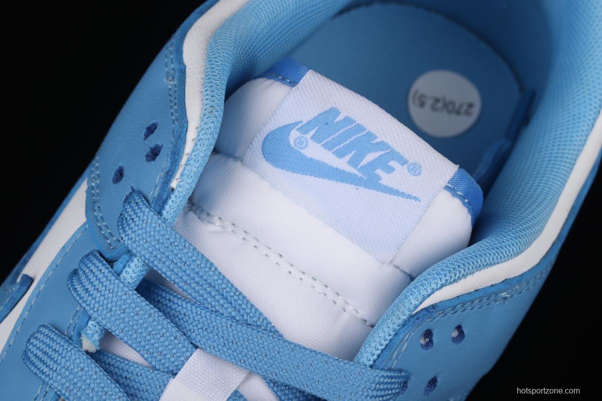 NIKE DUNK Low University Blue White Blue North Carolina White Blue Slam Dunk Series low side Leisure Sports Skateboard shoes DD1391-102