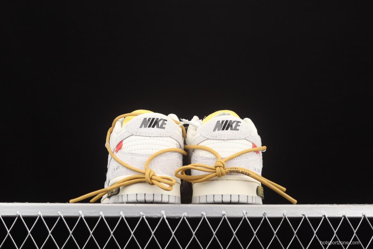 OFF-White x NIKE DUNK Low 12 of 50 OW suede SB buckle rebound fashion casual board shoes DJ0950-105