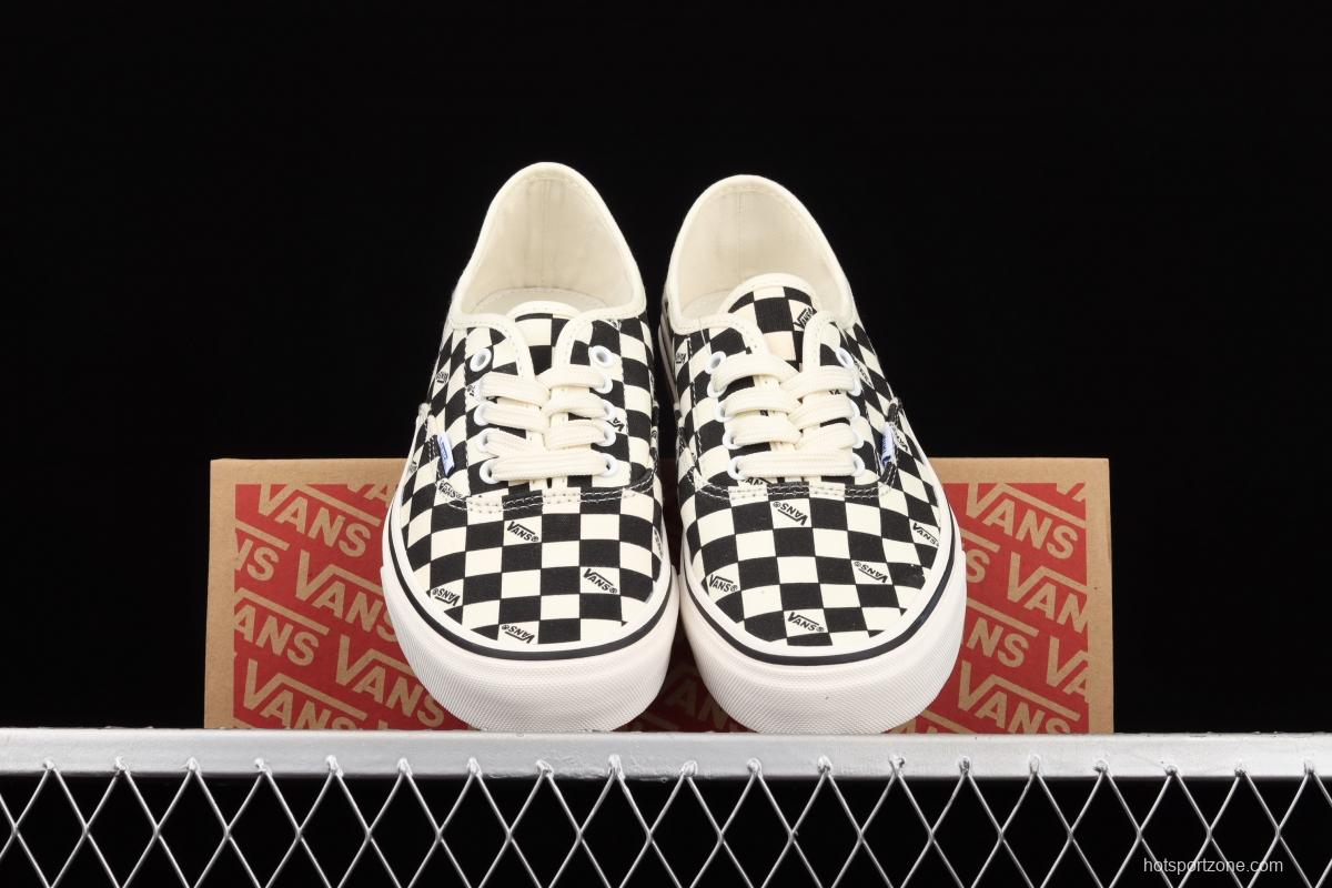 Vans Authentic black and white checkerboard shoes with low heels VN0A54F241J