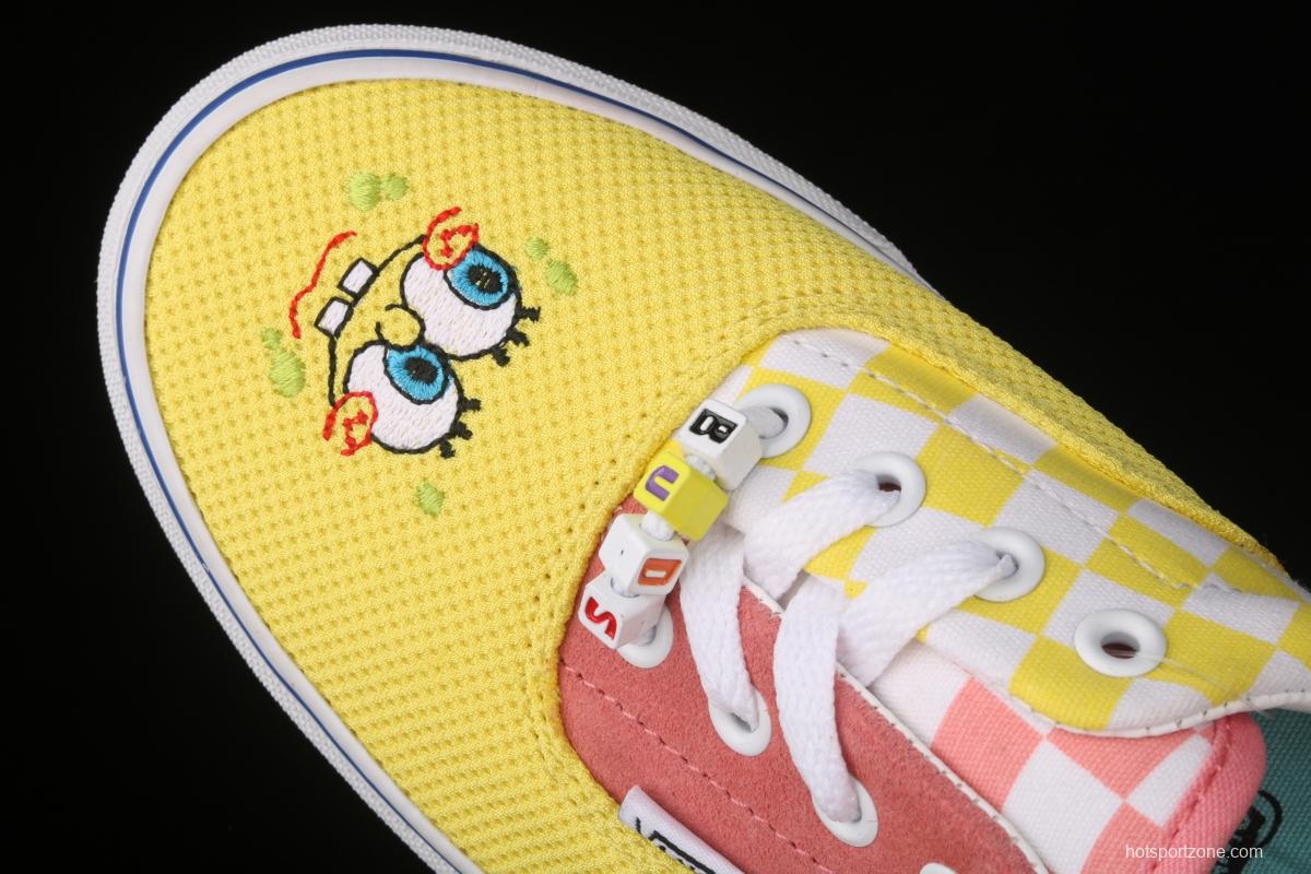 Vans Era SpongeBob theme animation joint series pie star mandarin duck pink yellow low-top casual board shoes VN0A54F19ES