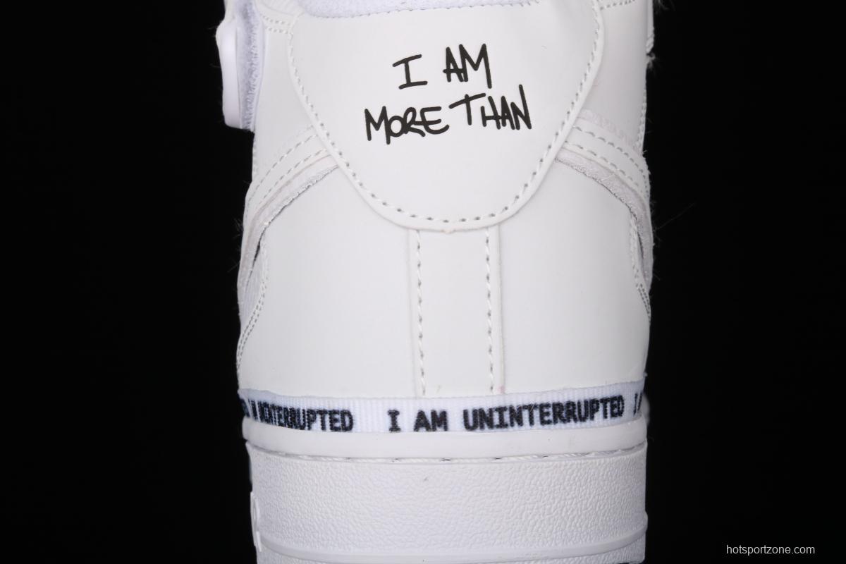 NIKE Air Force 11607 Mid x Uniterrupted white and blue graffiti James co-signed the same 3M reflective medium-side leisure sports board shoes BC2306-460