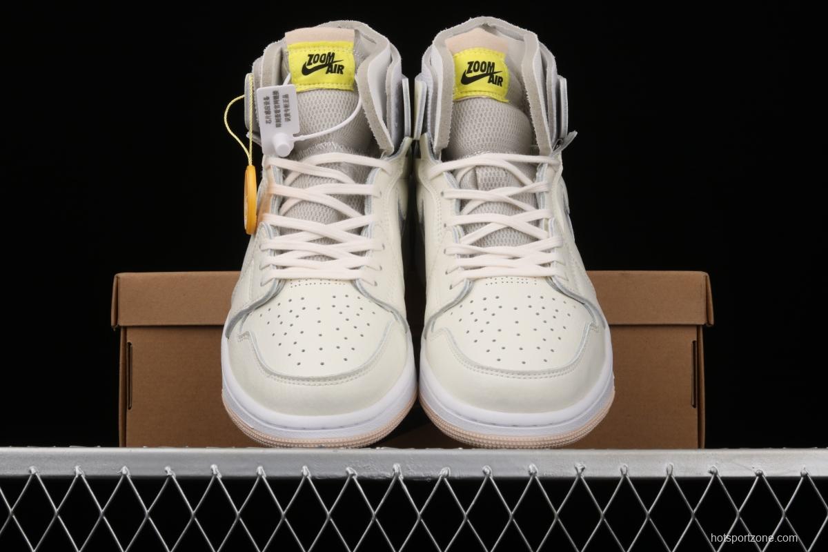 Air Jordan 1 Zoom Air CMFT Pearl White High Top Basketball shoes CT0979-107