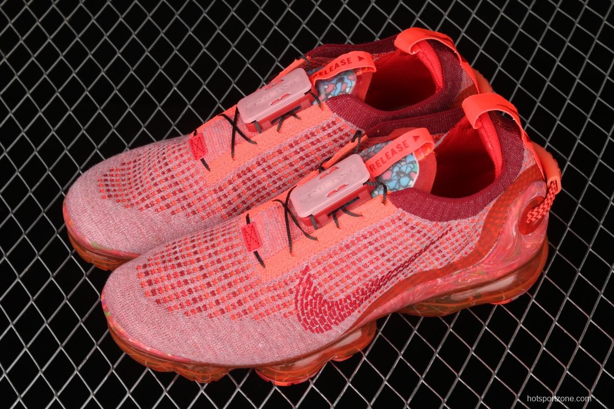 NIKE Air Vapormax 2020 Flyknit fly-woven fast lace full-palm air cushion jogging shoes CT1823-600