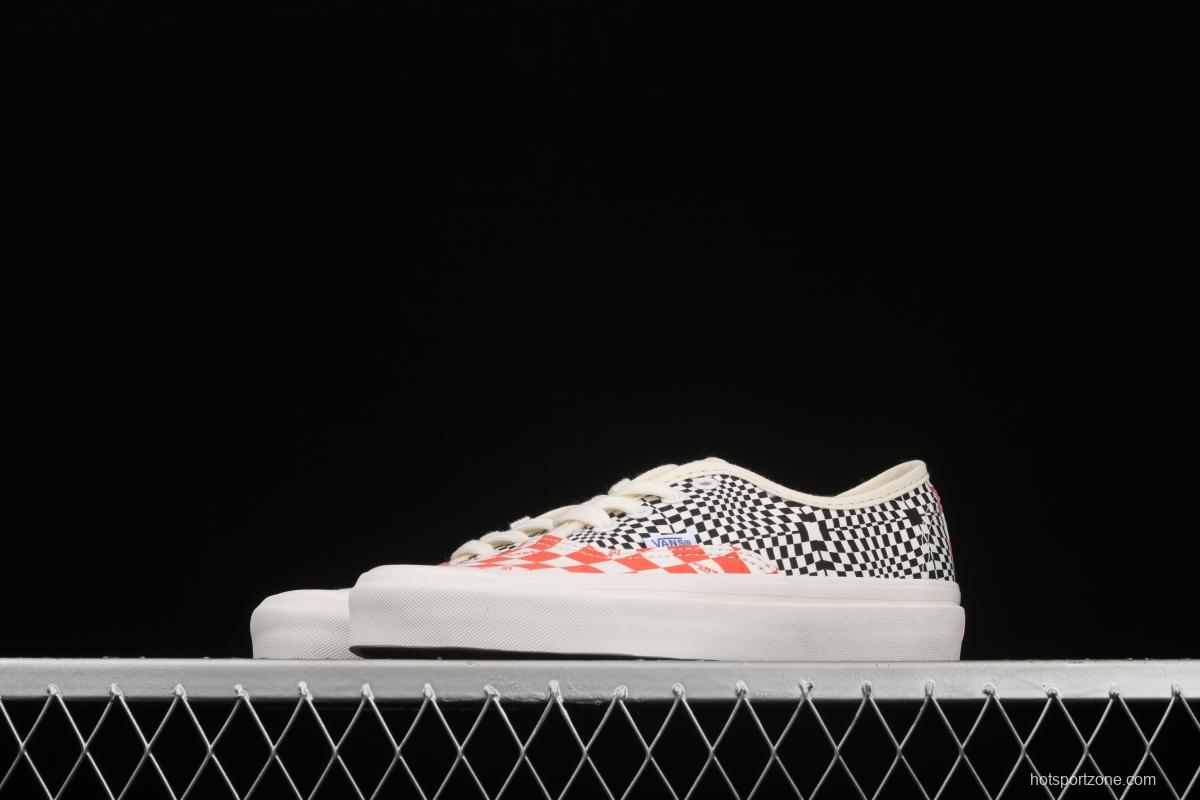 Vans Vault OG Authentic Lx high-end branch line impact color checkerboard retro low-side canvas skateboard shoes VN0A4BV91XL