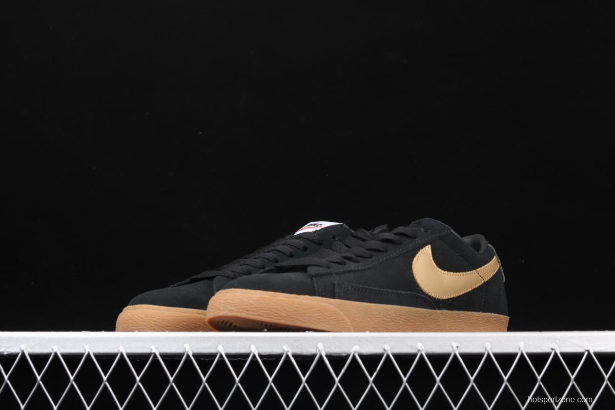 NIKE Blazer Low SD Trail Blazers black gold casual board shoes 616829-998