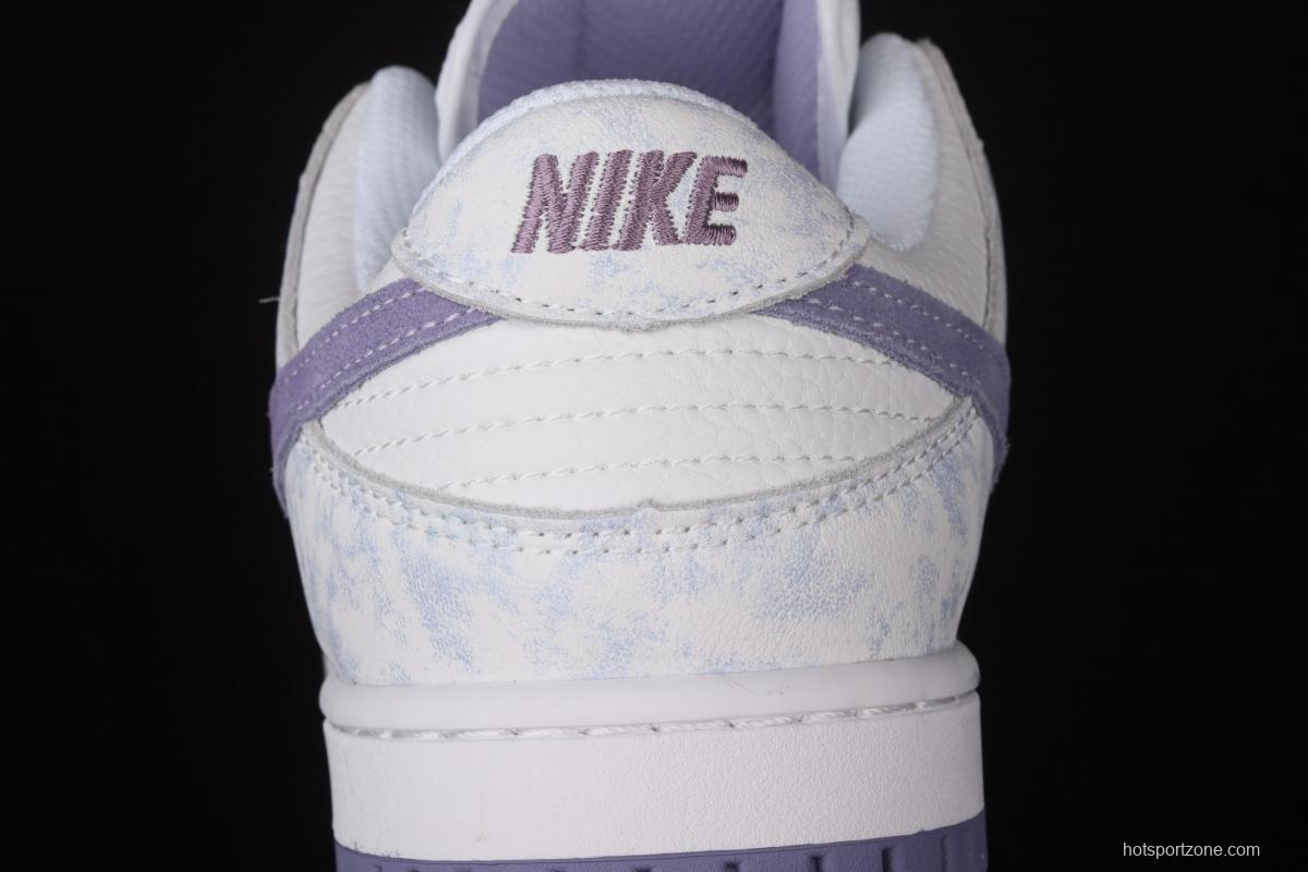 NIKE SB DUNK Low Prm white light purple color SB buckle rebound fashion leisure board shoes DM9467-500