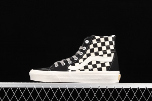 Vans Sk8-Hi Authentic black and white checkered high-top casual board shoes VN0A4RWY2BK