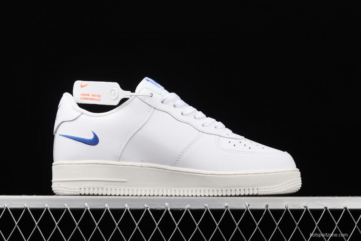 NIKE Air Force 1 Low Multi Swoosh all-white colorful low-top casual board shoes DM9096-101