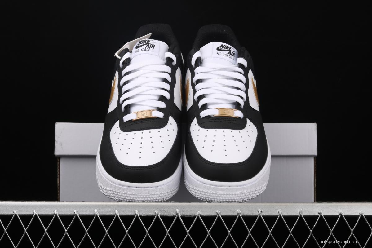 NIKE Air Force 1' 07 Lx black gold low upper shoes CZ9189-001