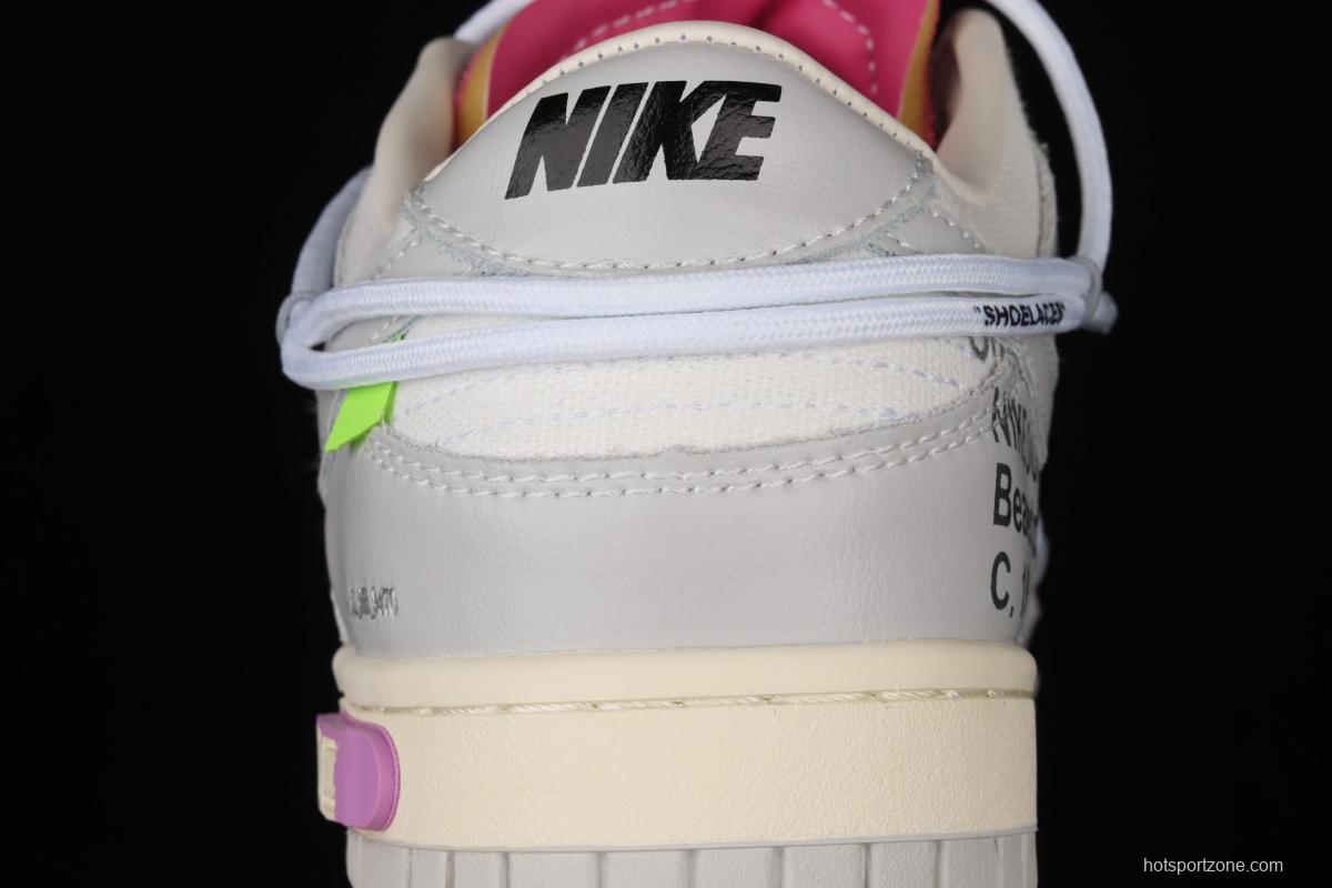 OFF-White x NIKE DUNK Low 04 of 50 OW white gray leisure sports skateboard shoes DM1602-118