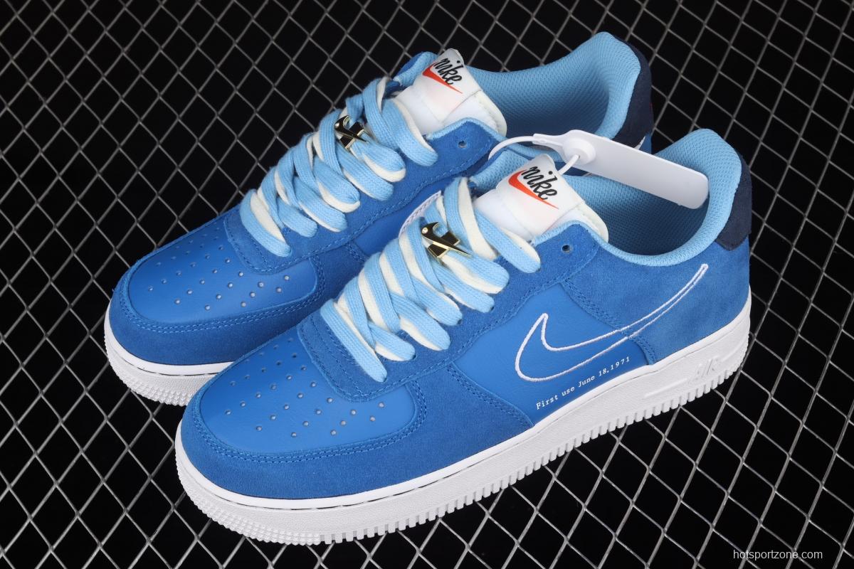 NIKE Air Force 11407 Low sky blue electric embroidery hook low-top casual board shoes DB3597-400