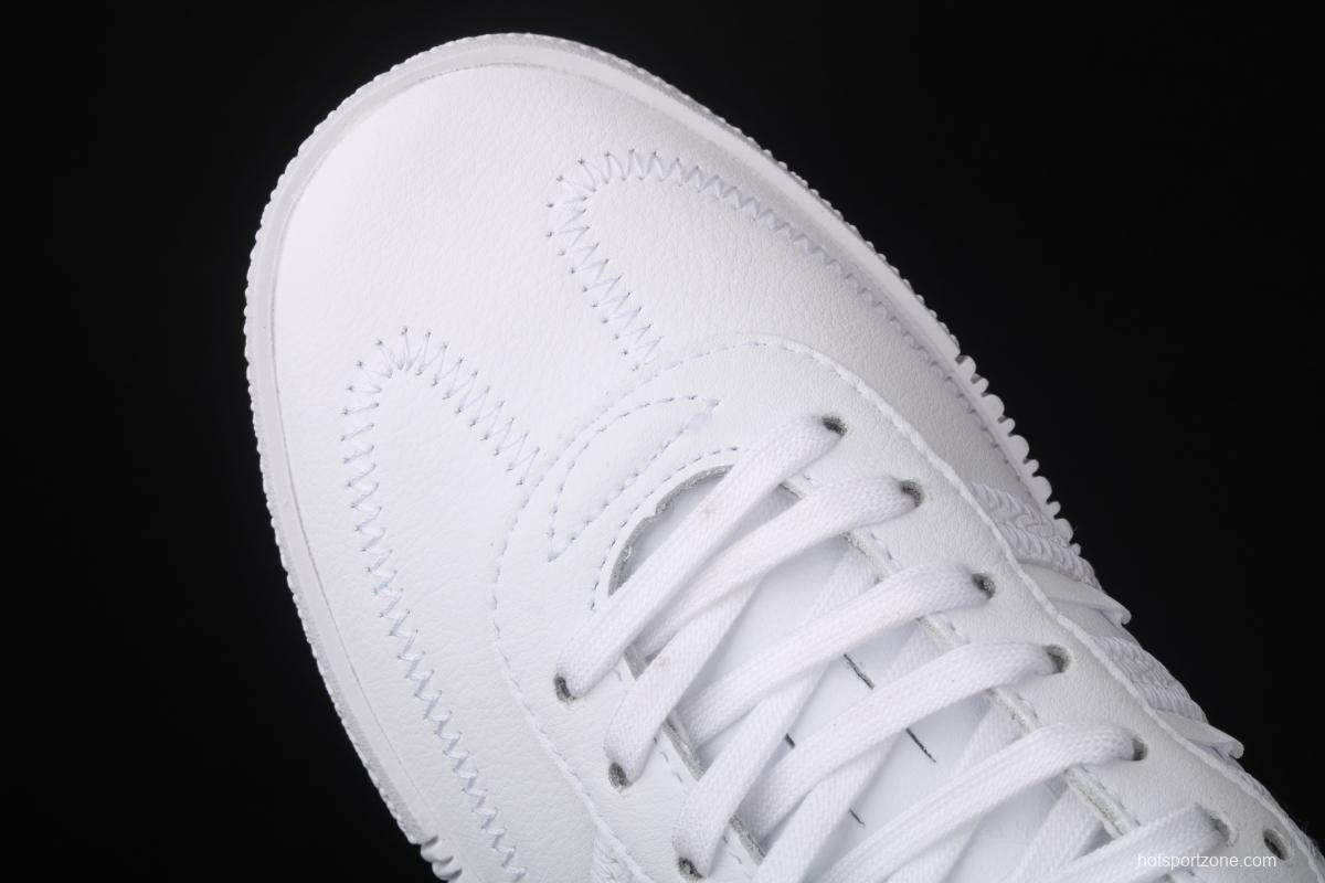 Adidas Sambarose W FV7420 clover retro head layer all white lace thick soles raised board shoes