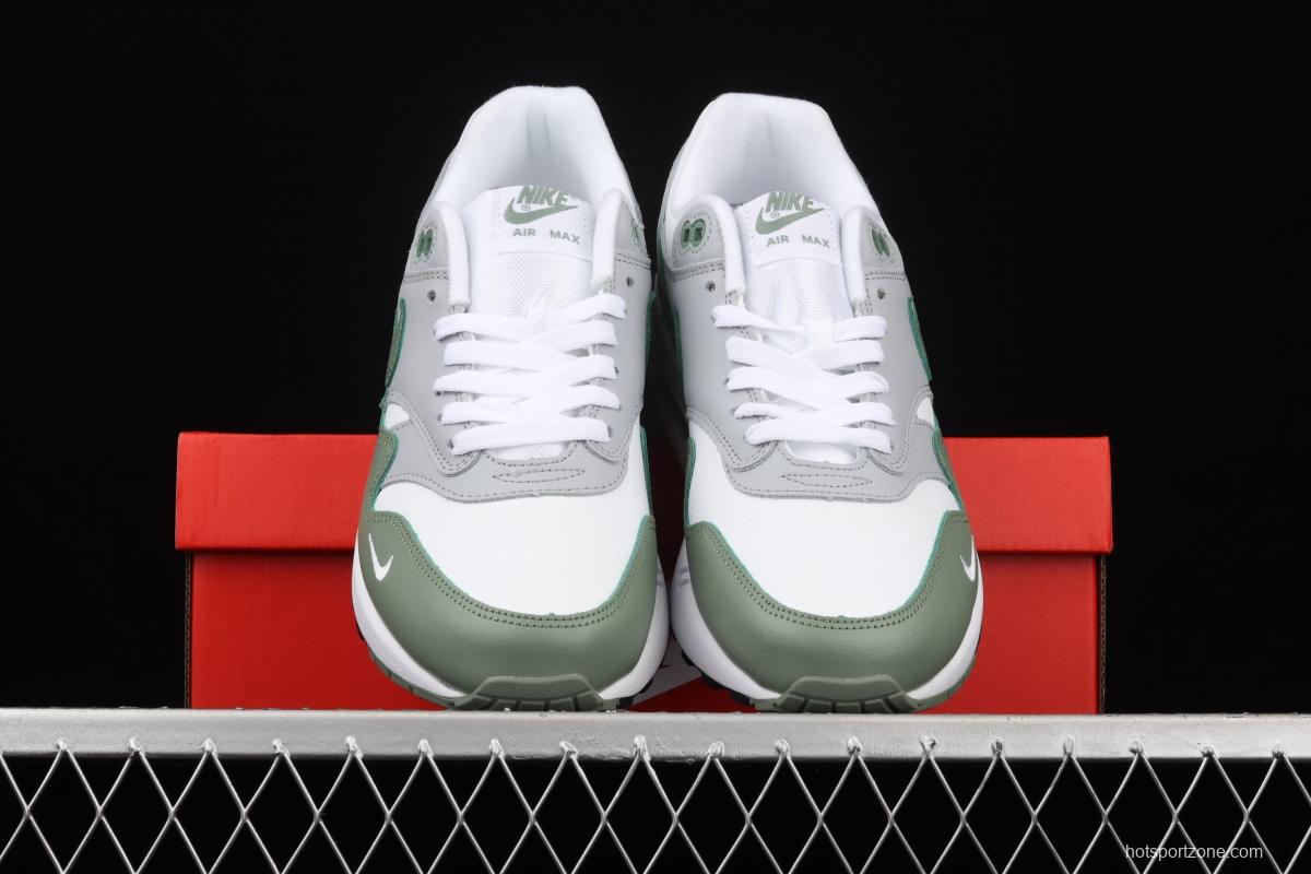 NIKE Air Max 1 gray-green leather half-palm air cushion retro running shoes DB5074-100