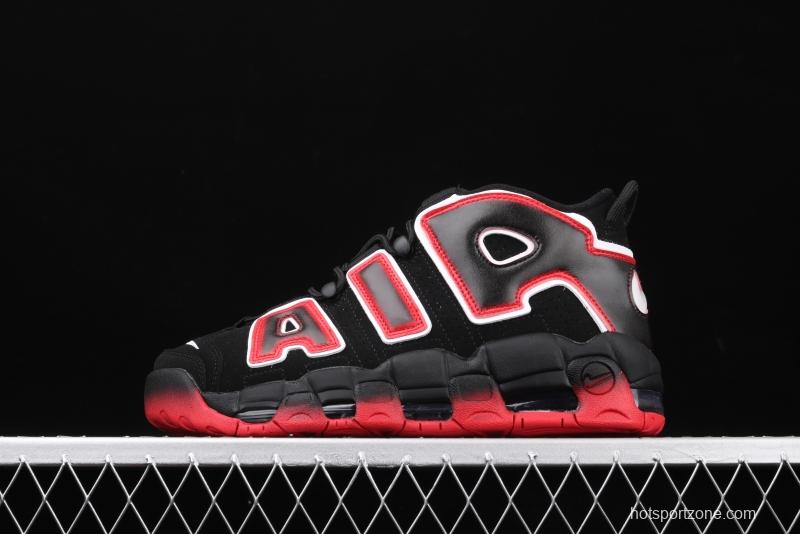 NIKE Air More Uptempo 96 QS Laser Crimson Pippen initial series classic high street leisure sports culture basketball shoes black lava gradual red and white CJ6129-001