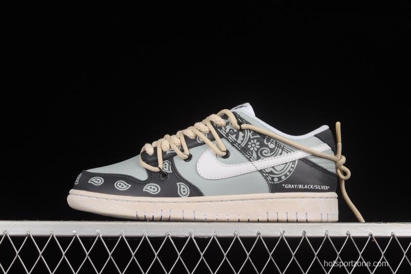 NIKE DUNK Low Retro Vibe style distressed deconstructed shoelaces smoke gray SB low-top sports casual sneakers DD1503-109