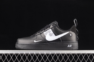 NIKE Air Force 1 Low black and white simple edition OW letter low top casual board shoes AJ7747-001