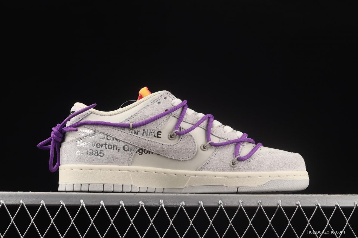 OFF-White x NIKE DUNK Low OW suede SB buckle rebound fashion casual board shoes DJ0950-101,