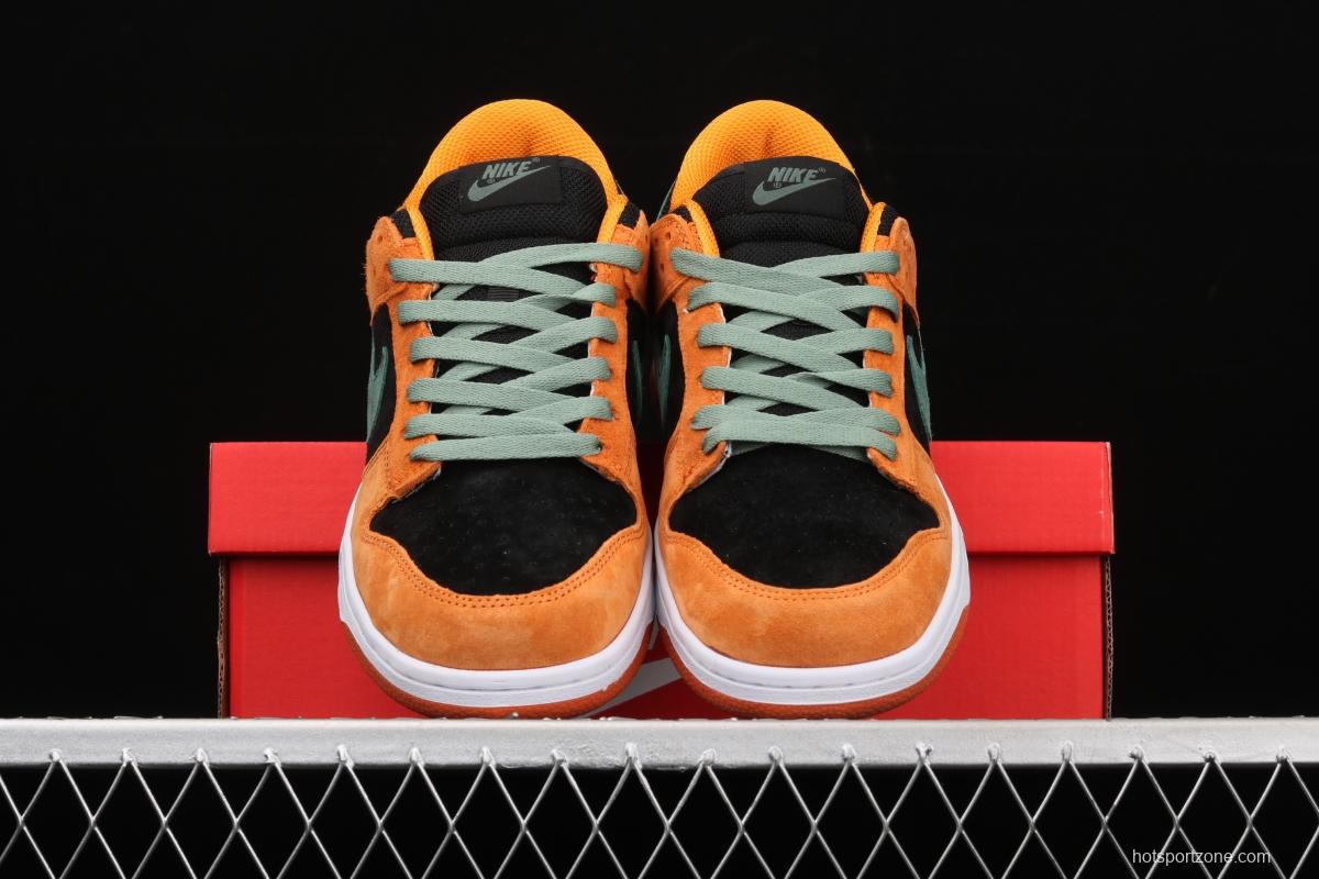 NIKE SB DUNK Low SP Ceramic dunk series carrot yellow and black low-side leisure sports skateboard shoes DA1469-001