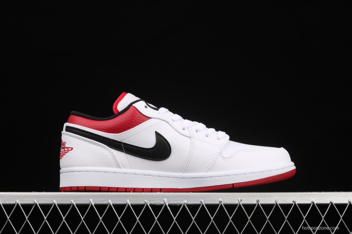 Air Jordan 1 Low white, black and red culture leisure sports shoes 553558-118