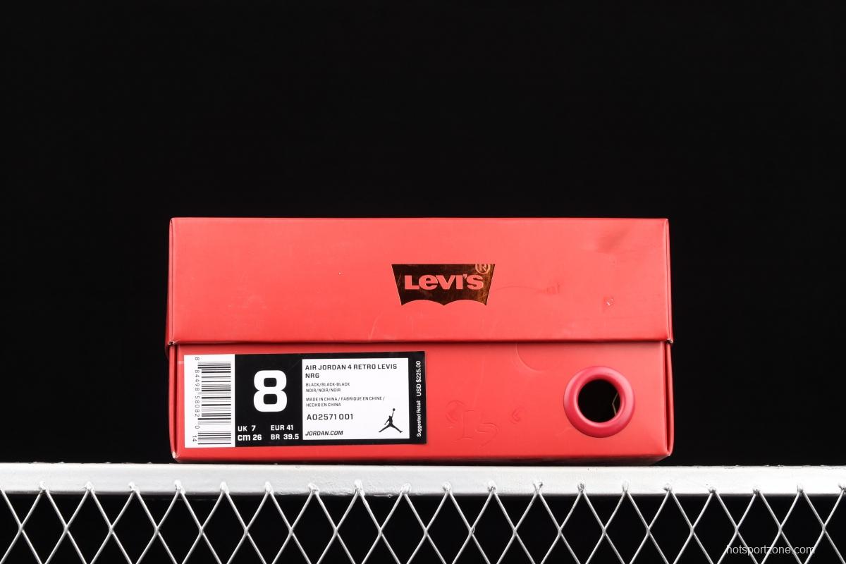 Levi's x Air Jordan 4 Levi joint name tannin black AO2571-001