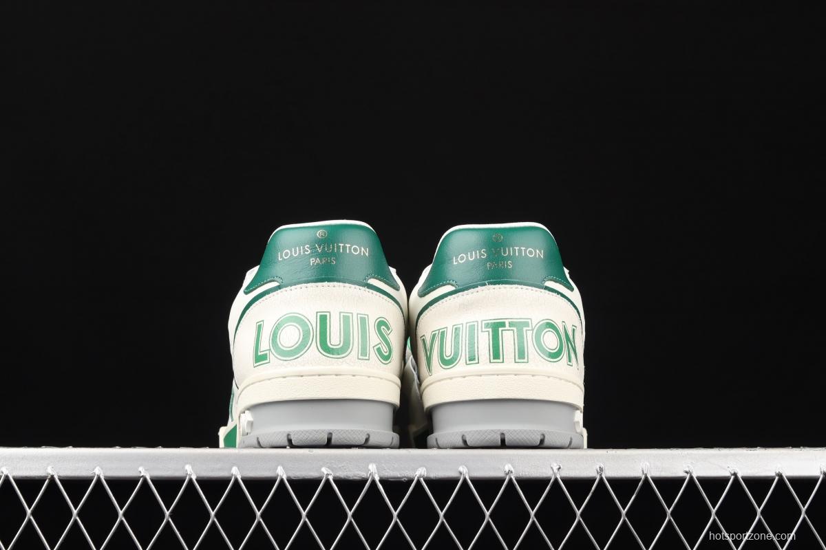 Authentic LV 2021ss early spring fashion catwalk sneakers 410N White Green