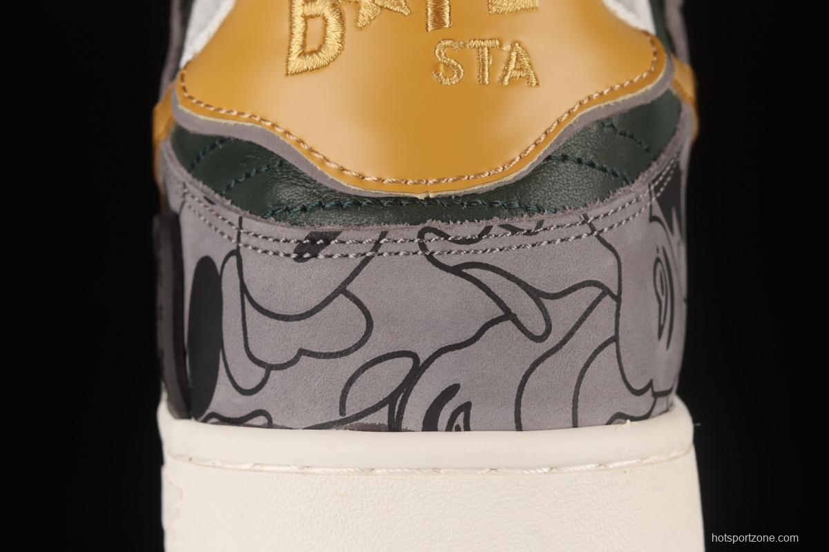 Human MAdidase Bape Sta Sk8 To Nigo trend godfather Nigo brand ape head classic skateboard shoes 1G70191035 grayish yellow